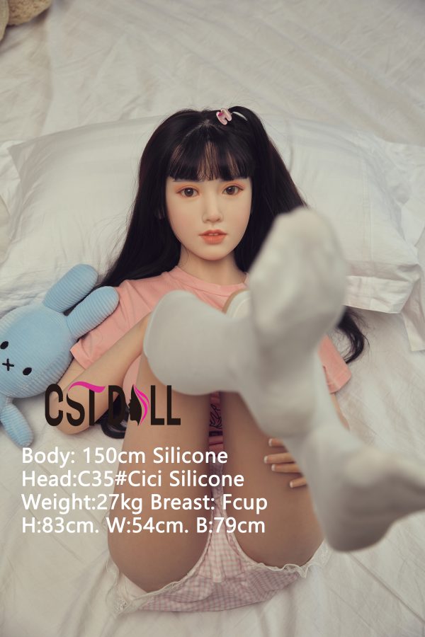 CST Doll 150cm F-Cup Cici naked on her bed - The Silver Doll